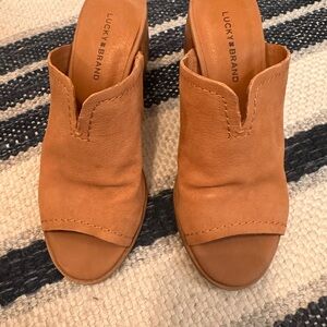 Size 7m - Womens Lucky Brand LP - Zennal 3.5" Heels Brown Leather